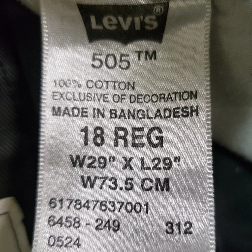 Levi's Grey Jeans Pants 505 29X29 - Picture 6 of 9